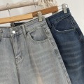 【PREORDER】Dark Blue High-Waisted Jeans Pants